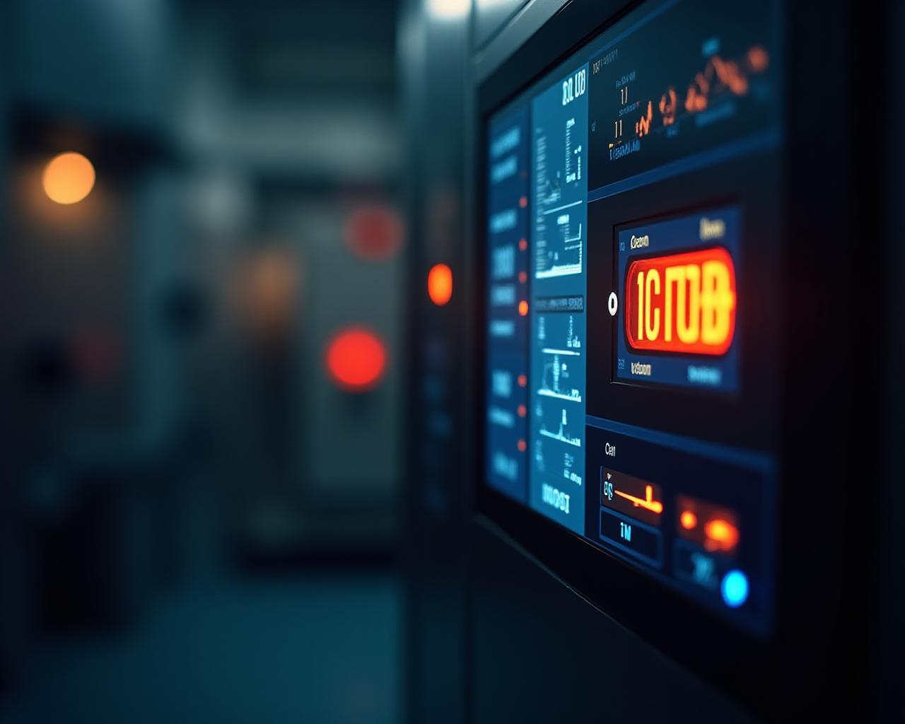 Close up of a high-efficiency industrial kiln control panel